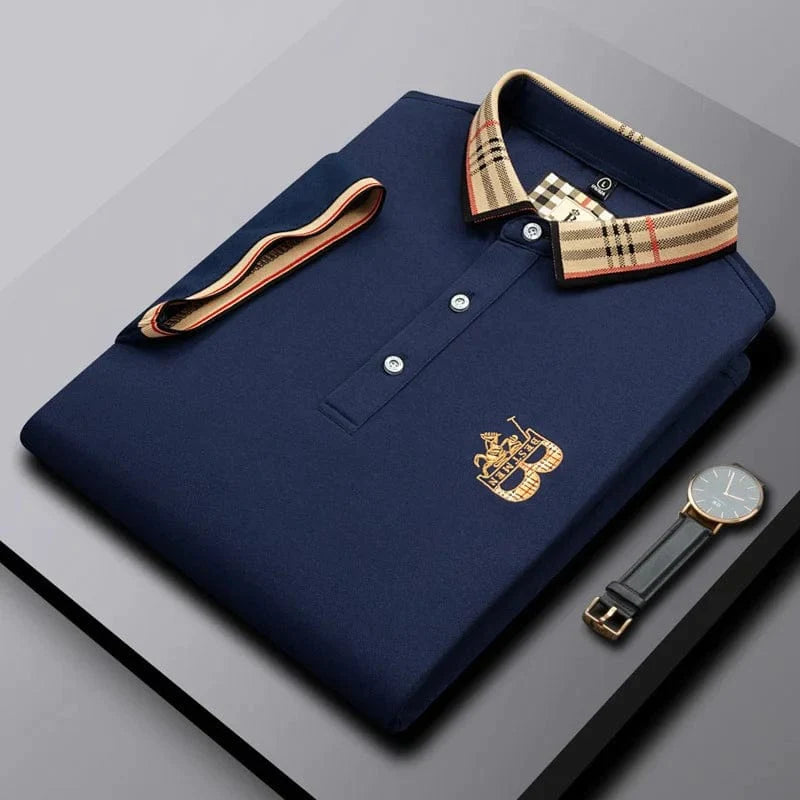 Smart casual men's collared shirt, the Matthew short-sleeve polo for versatile style.