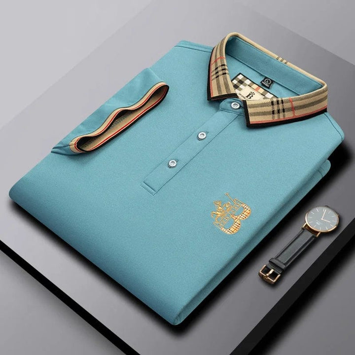 Timeless men's short-sleeve polo, embroidered detail elevates casual and smart looks.