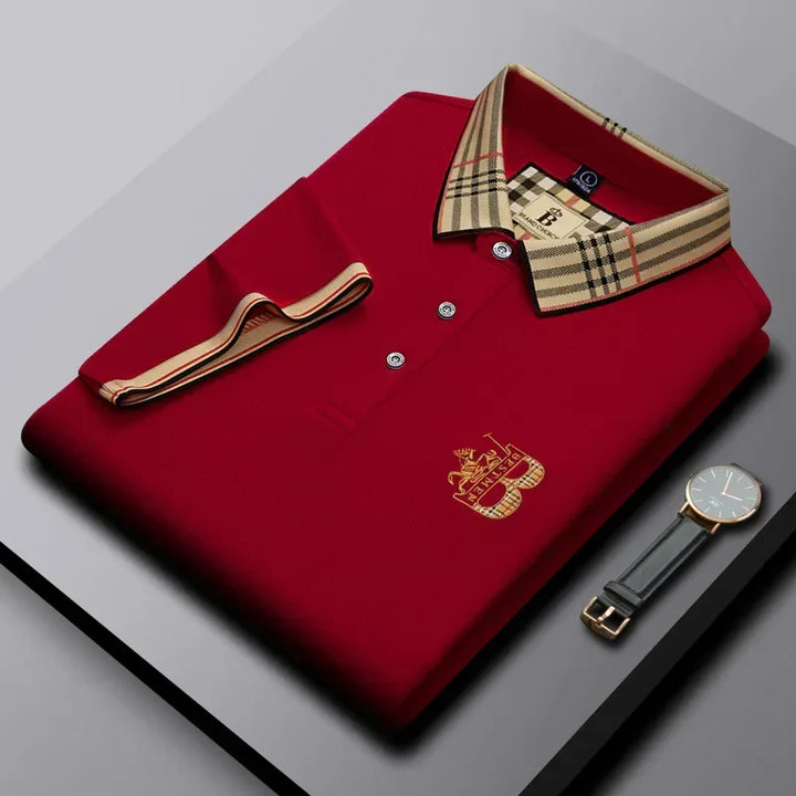 Summer-ready men's collared polo shirt, breathable & stylish for daily wear. Classic fit.