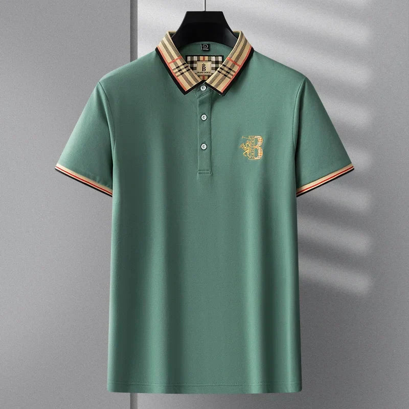 Stylish men's short-sleeve polo shirt, ideal for smart casual & everyday fashion; breathable.