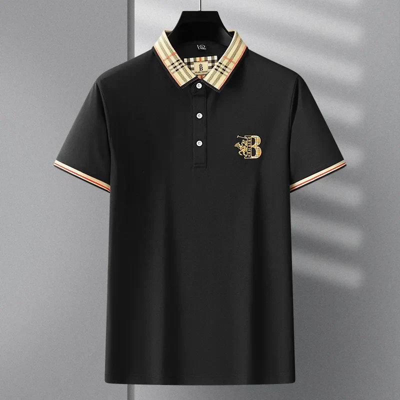 Classic men's collared polo shirt, offering a timeless look for everyday style & smart casual wear.
