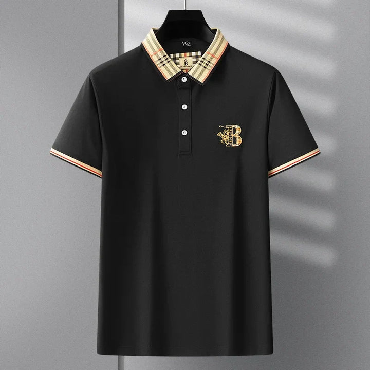 Classic men's collared polo shirt, offering a timeless look for everyday style & smart casual wear.