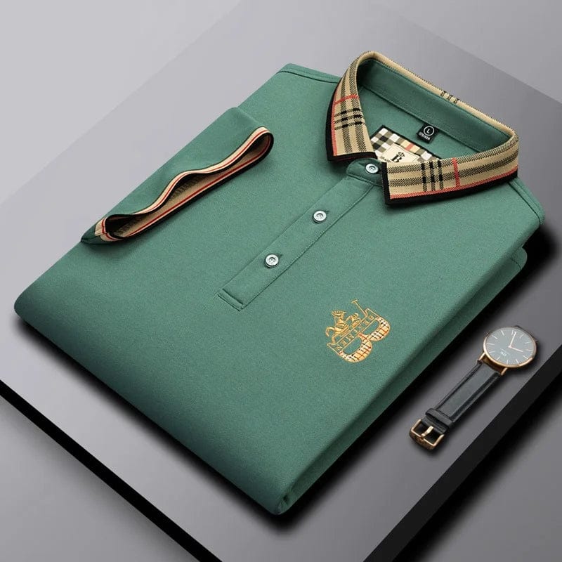 Embroidered men's short-sleeve polo, versatile for smart casual or daily fashion needs.