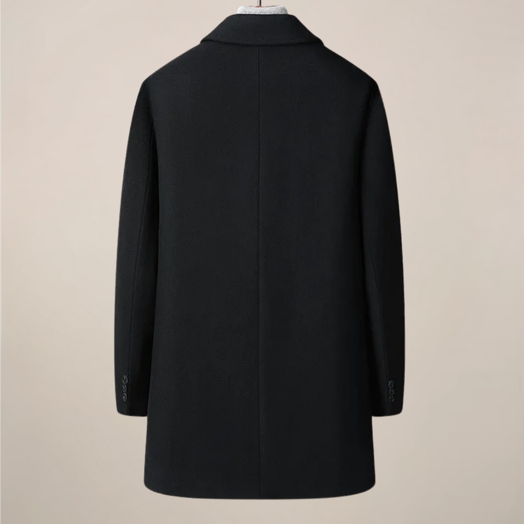 Versatile men's herringbone trench/car coat. A timeless fall jacket & essential winter outerwear.