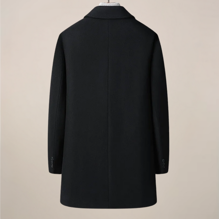 Versatile men's herringbone trench/car coat. A timeless fall jacket & essential winter outerwear.