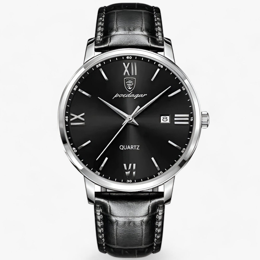 Sophisticated men's leather strap watch, a classic and durable accessory for everyday wear or special events.