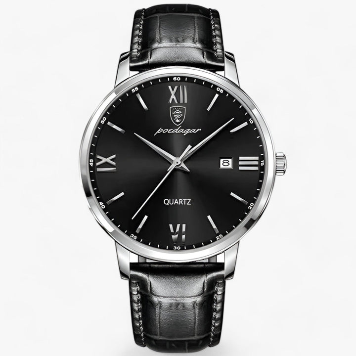 Sophisticated men's leather strap watch, a classic and durable accessory for everyday wear or special events.