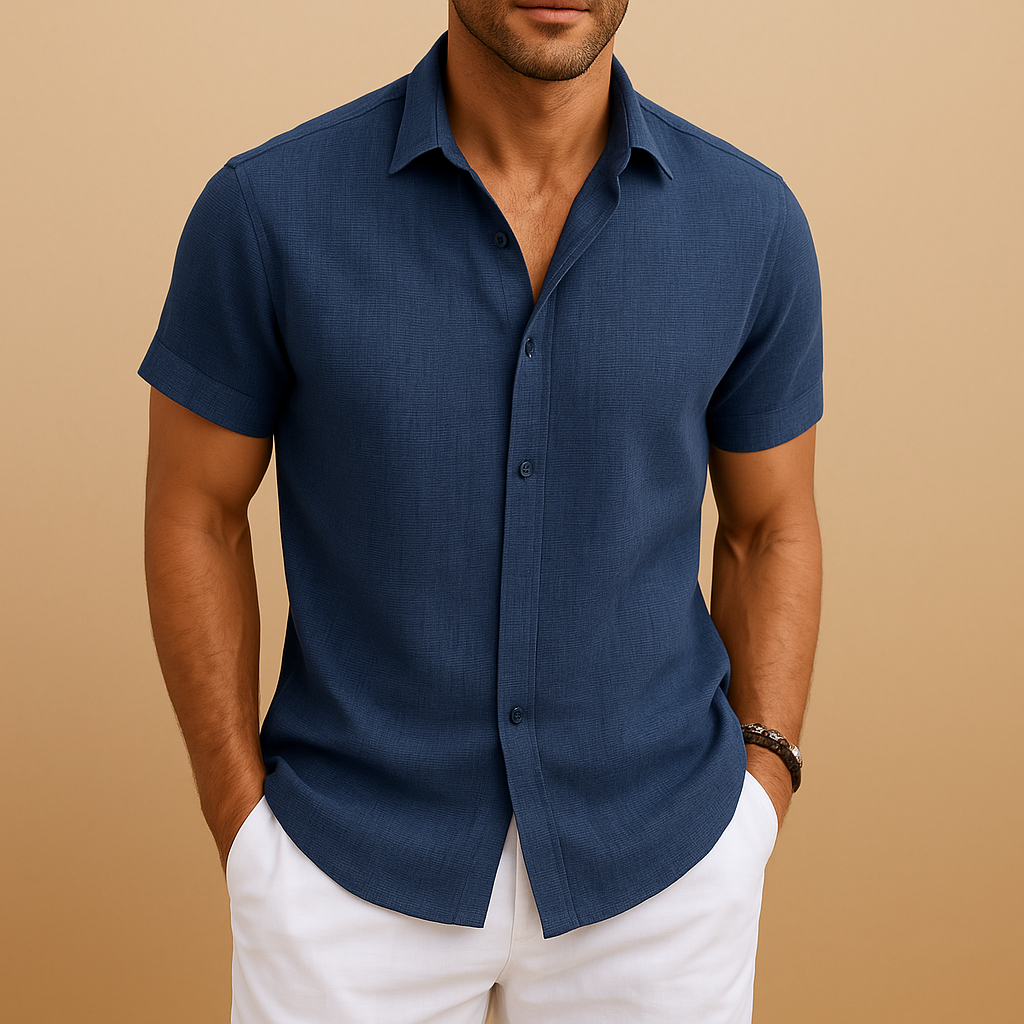Men's classic long sleeve button-down shirt, perfect for versatile everyday casual and smart casual wear.