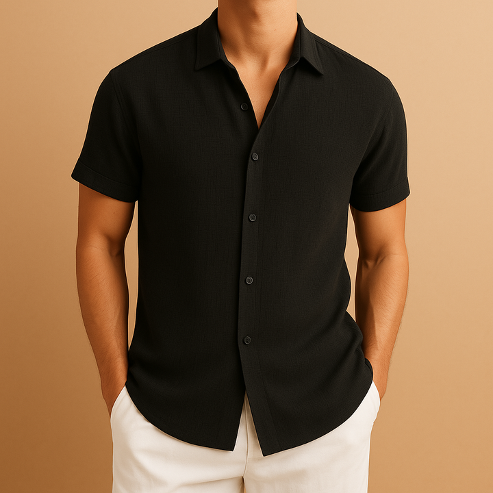 Comfortable men's long sleeve button-down shirt in a modern fit, great for everyday casual and smart casual.