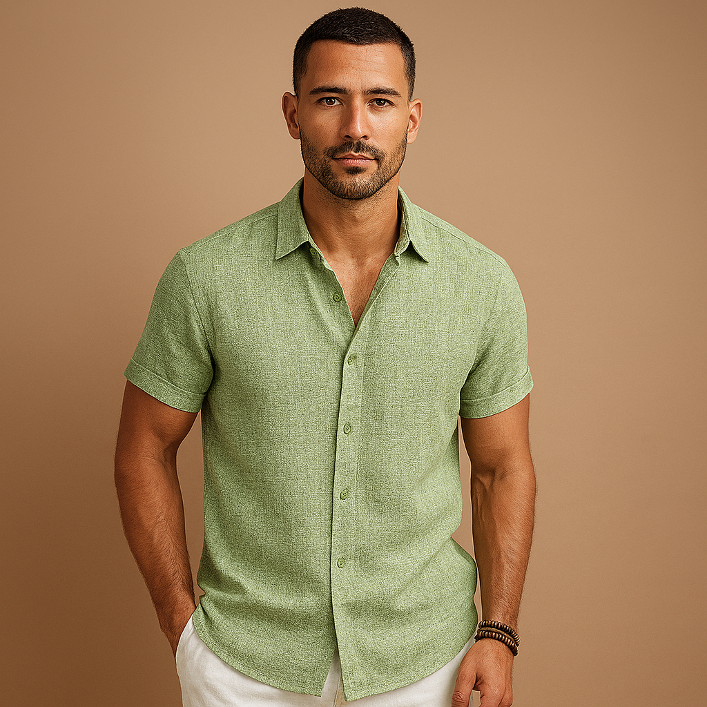 Essential men's long sleeve button-down shirt, perfect for achieving a modern smart casual or versatile look.