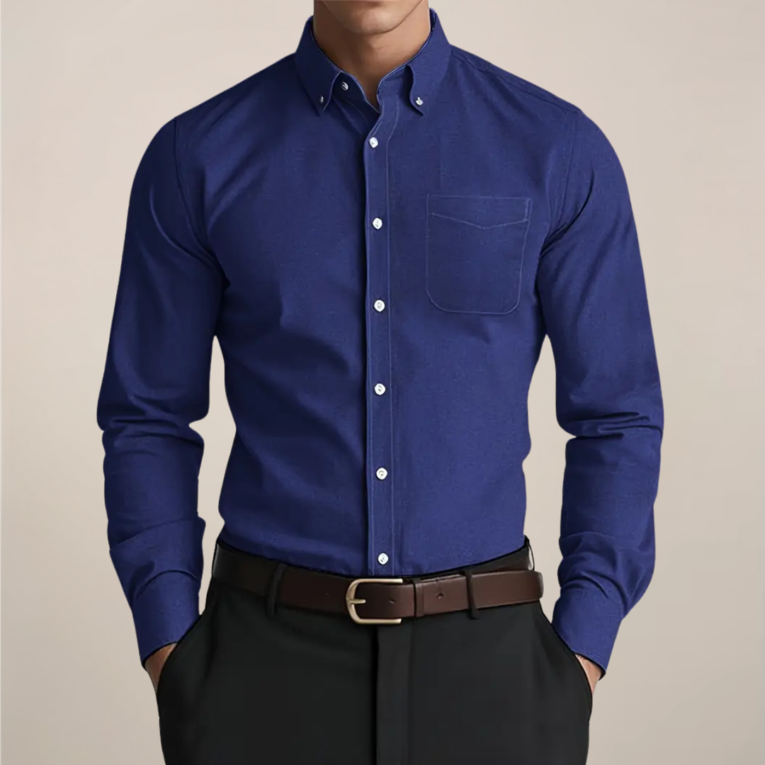 High-quality men's long sleeve button-up shirt. A versatile wardrobe staple for classic and modern mens fashion.