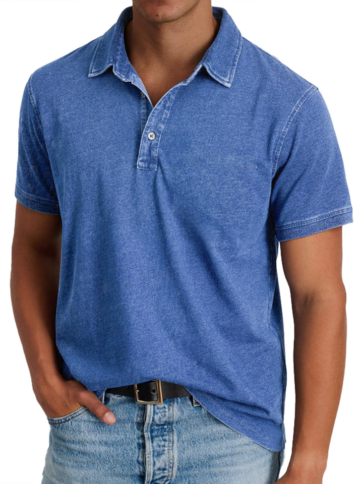 Men's classic polo shirt, relaxed fit, smart collar, short sleeve. Perfect for casual summer style.