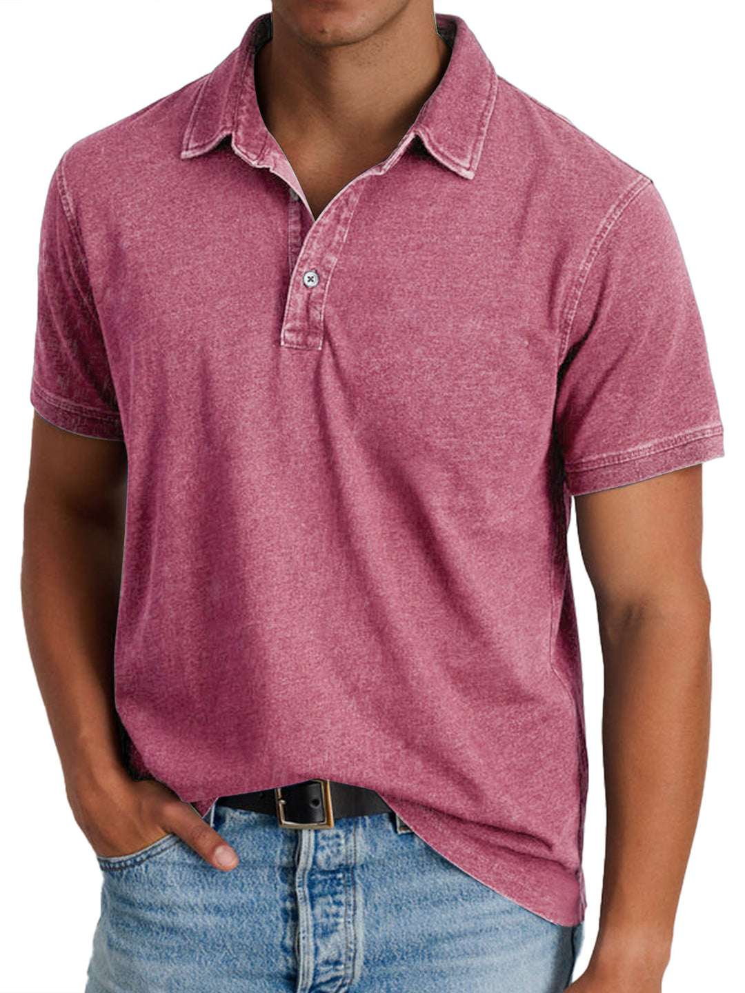 Men's casual short sleeve polo shirt, relaxed fit. A versatile summer top with a smart collar.