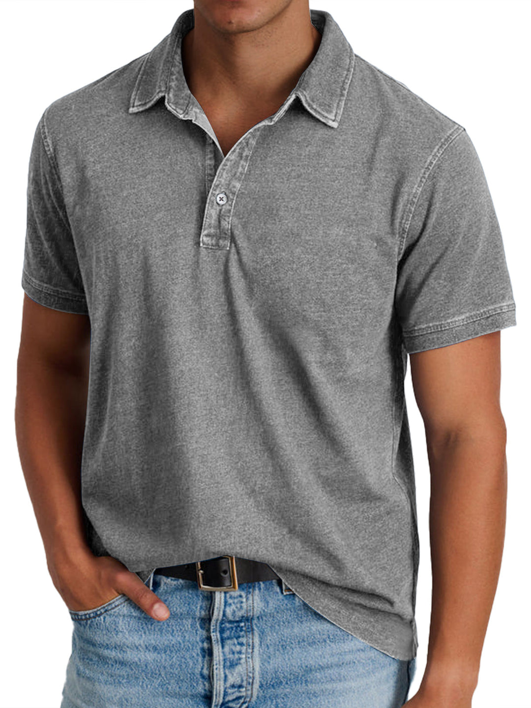 Stylish men's short sleeve polo, classic fit, smart collar. A comfortable summer top for any occasion.