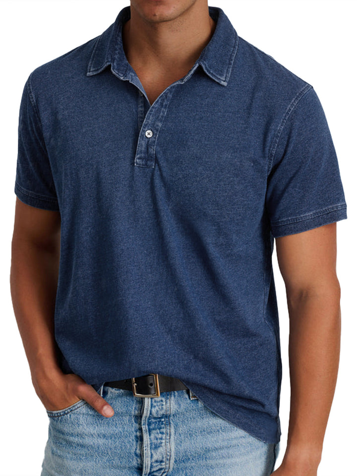 Relaxed fit men's polo shirt, featuring a smart collar & button placket. Great for spring fashion.