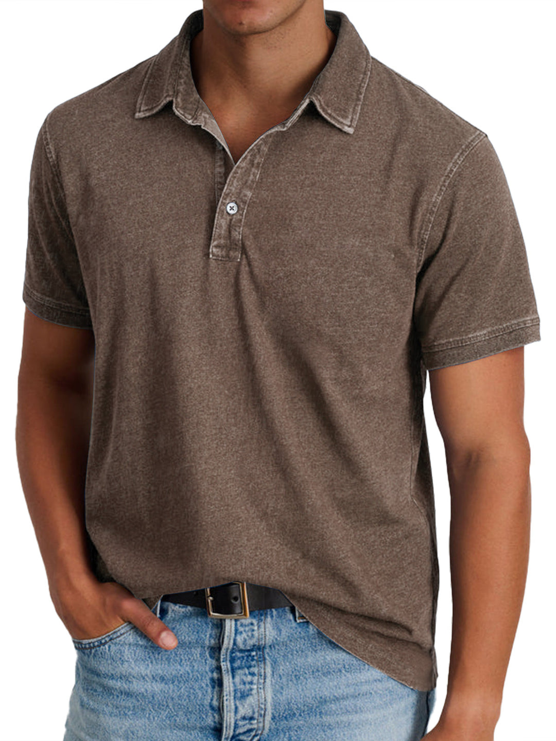 Everyday men's polo shirt, relaxed fit, smart collar. Ideal casual wear for warm weather.