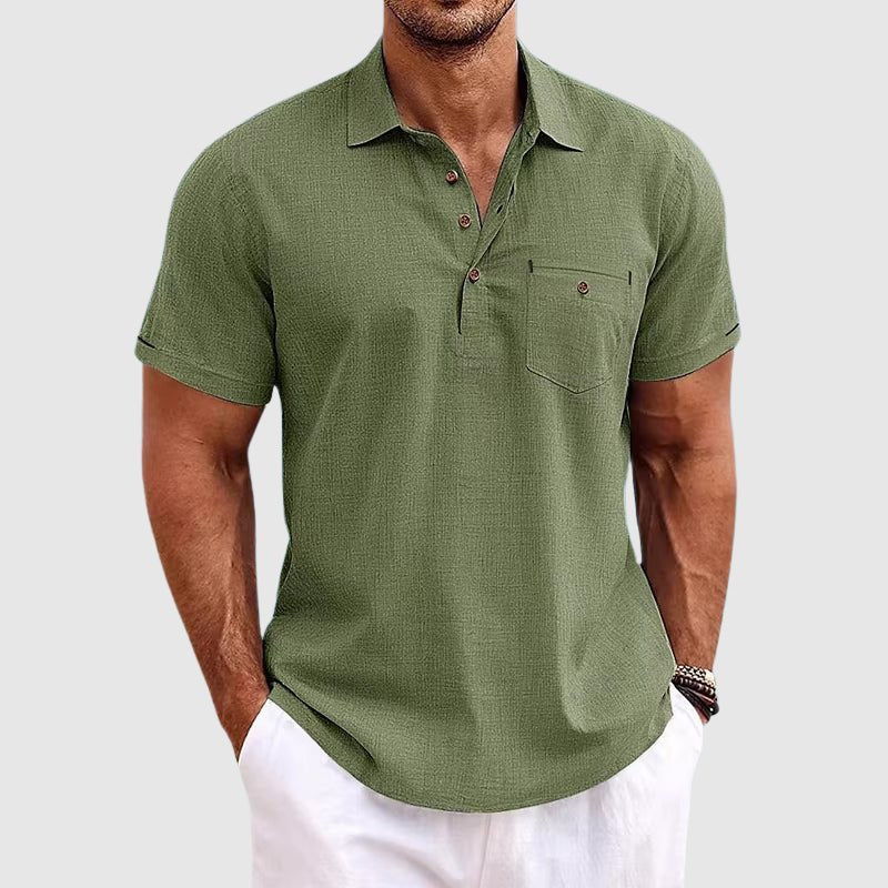 Refined men's classic polo shirt with a chest pocket. Essential short sleeve menswear for comfort and style.
