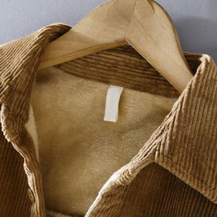 Men's durable ribbed corduroy jacket. A classic, warm, and stylish piece for fall & winter casual fashion outerwear.