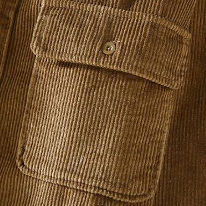 Men's fitted classic ribbed corduroy jacket. Stylish, warm outerwear for fall and winter comfort & everyday wear.