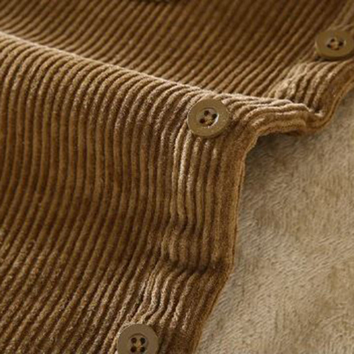 Timeless men's ribbed corduroy jacket, offering warmth and style. Casual outerwear for winter and fall comfort.