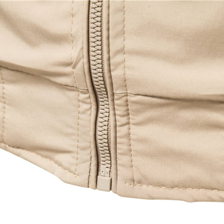 Versatile men's classic bomber jacket with ribbed trim, ideal for casual fall and spring fashion.