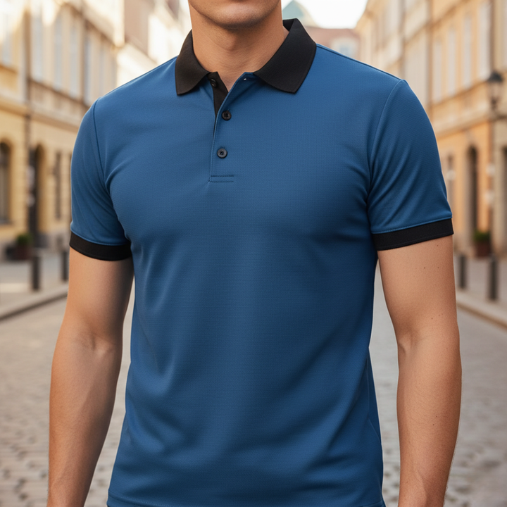 Comfortable & breathable men's short sleeve polo shirt. Classic style, perfect for active or casual adult men.