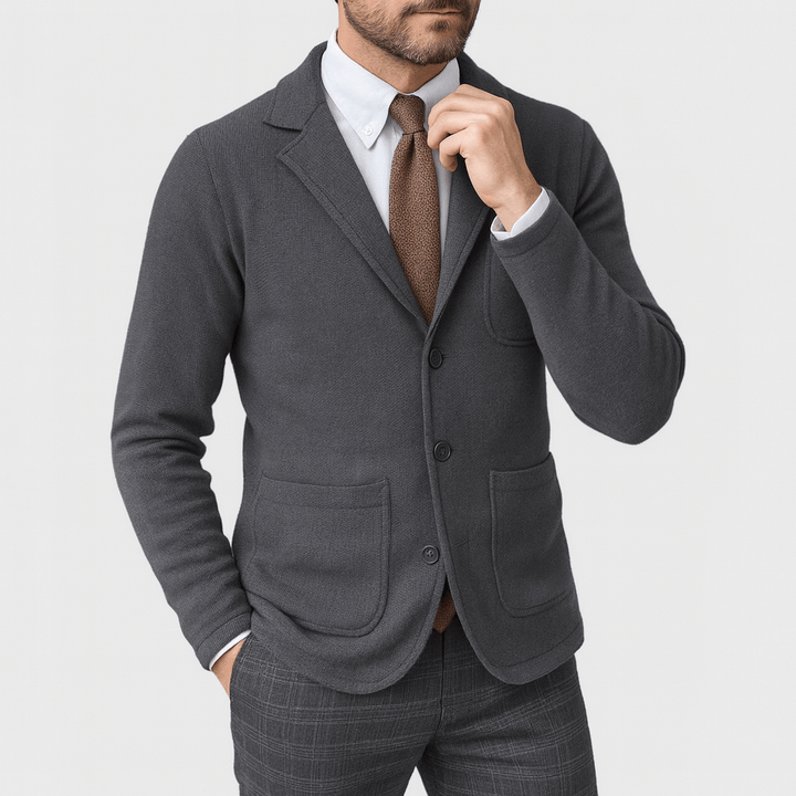 Versatile men's classic blazer, ideal for formal attire or elevating a smart casual outfit.