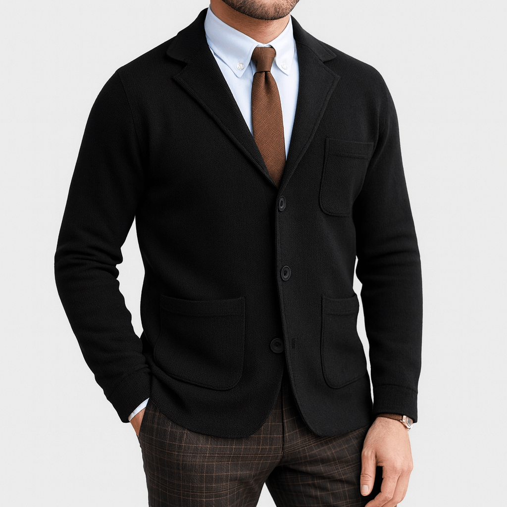 Men's sharp tailored classic blazer, offering a sophisticated look for business or casual wear.
