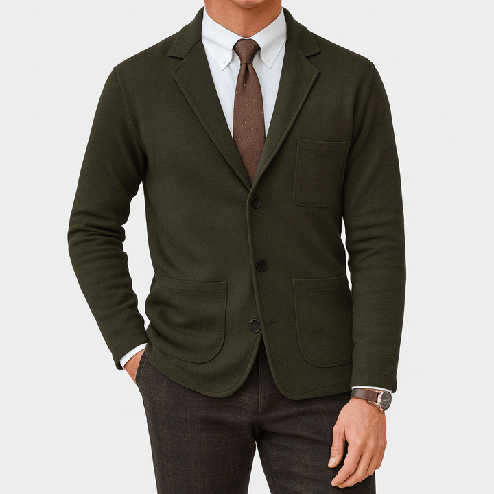 Men's classic formal blazer. Tailored, single-breasted menswear outerwear for smart, versatile styling.