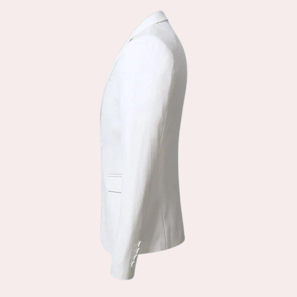 Professional men's tailored blazer in a modern slim fit. Ideal for business casual and formal wear, an elegant choice.