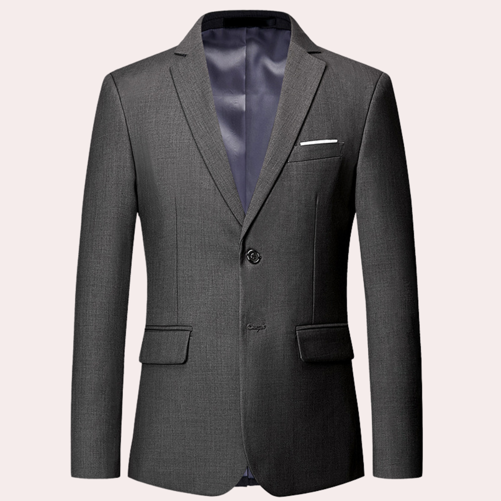 Stylish men's slim fit blazer, a modern tailored jacket providing comfort & elegance for business and formal occasions.