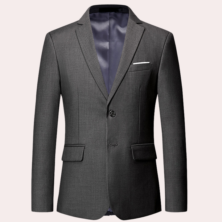 Stylish men's slim fit blazer, a modern tailored jacket providing comfort & elegance for business and formal occasions.