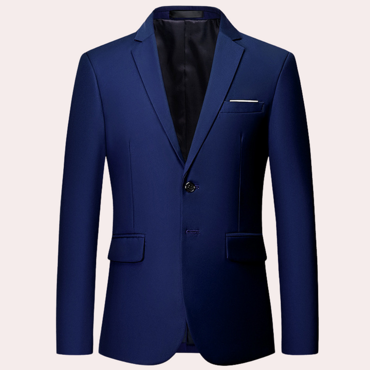 Single-button men's slim fit blazer. A beautifully tailored jacket for modern professional wear & business casual elegance.