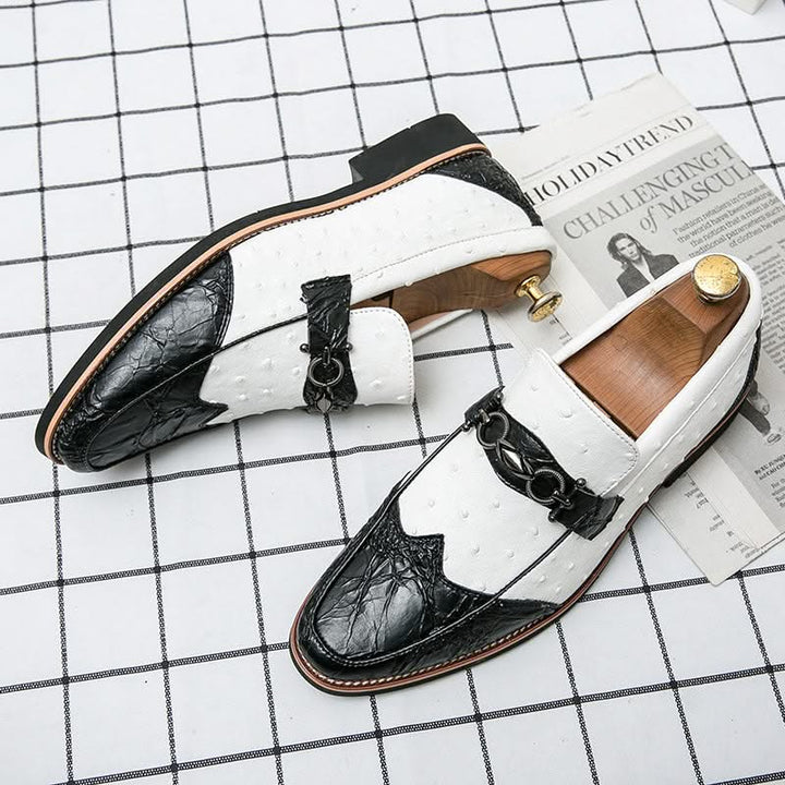 Men's classic dress slip-on loafers, featuring a durable build and sleek design for formal use.