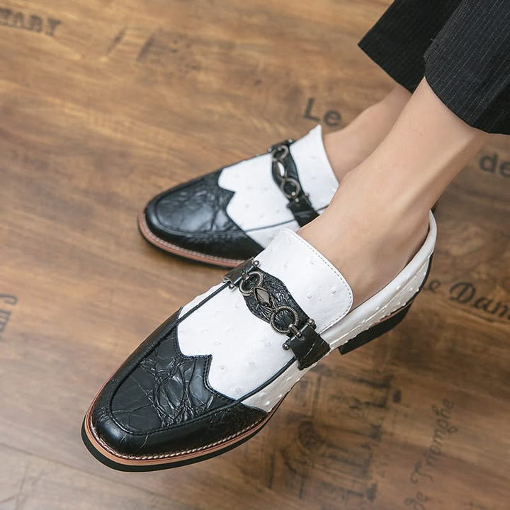 Premium men's classic slip-on loafers with a sophisticated textured finish, perfect for dress shoes.