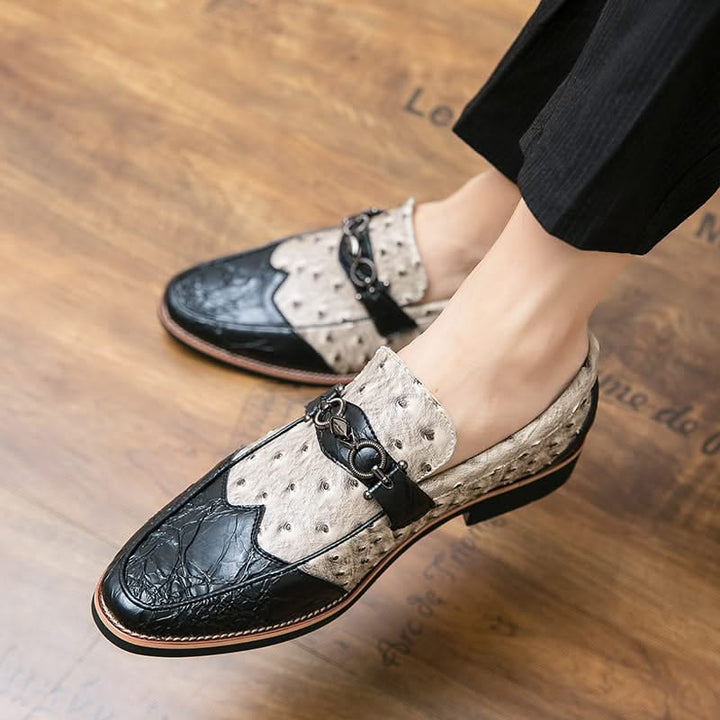 Side view of men's classic slip-on loafers, highlighting elegant profile and comfortable design.