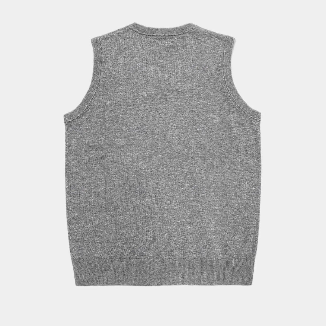 Classic men's V-neck knitwear vest, versatile for formal and smart casual menswear.