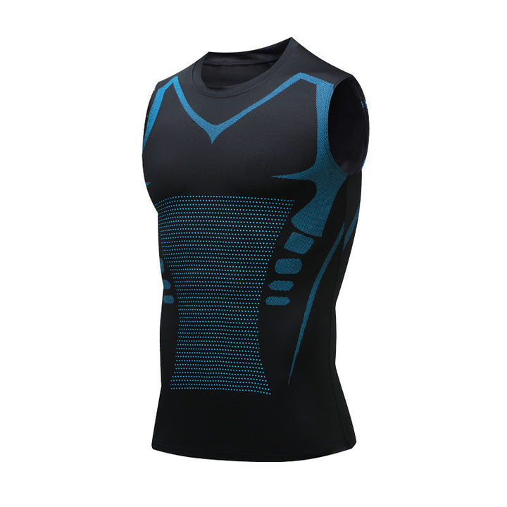 Men's close-fit graphic training tank top, ideal for gym workouts and active fitness.