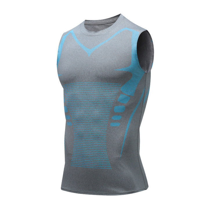 High-performance men's graphic training tank, close-fit activewear for intense fitness sessions.