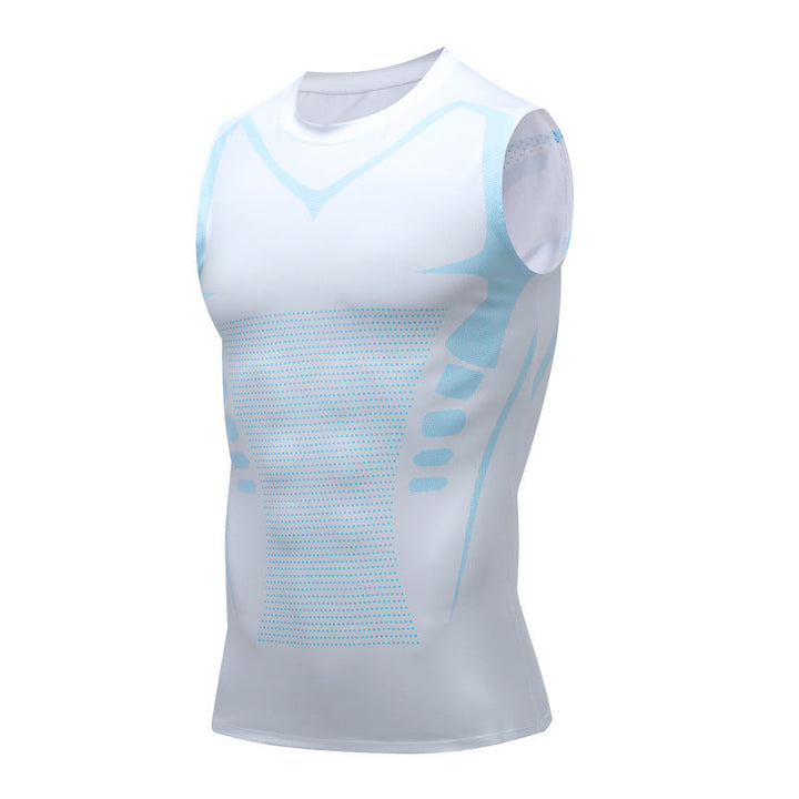 Men's close-fit graphic workout tank, sleeveless athletic apparel for ultimate gym training.