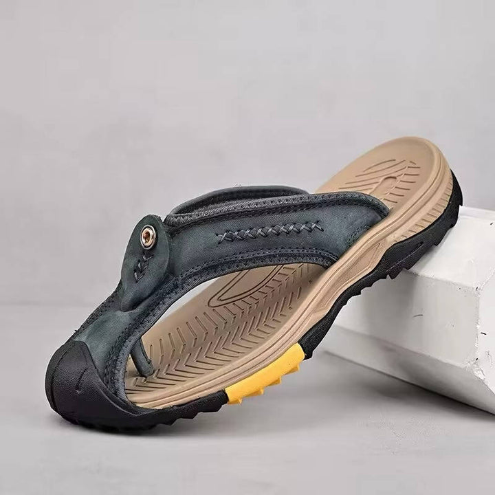 Non-slip men's closed toe sport sandals, water resistant for secure footing in wet conditions & trails.