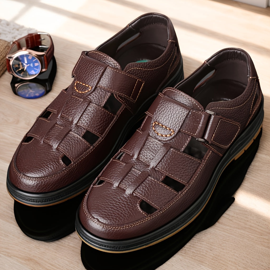 Men's adjustable strap closed-toe sandals, ideal for walking, light hiking, and summer outdoor activities.