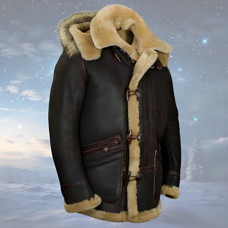 Men's Collin padded hooded jacket in brown for cold weather. Stylish, warm & tailored fit winter coat.