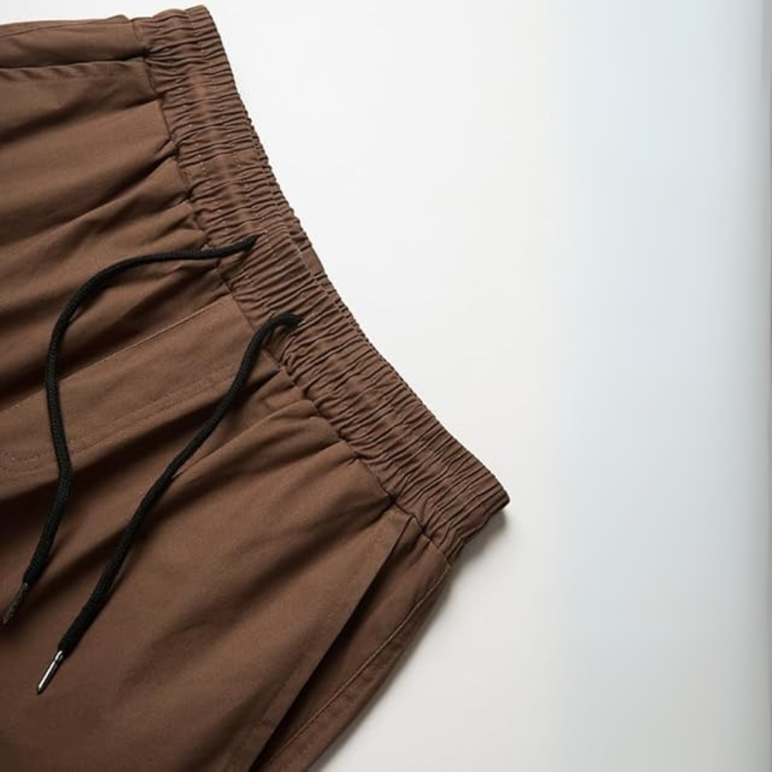 Black men's comfortable cargo joggers, perfect for everyday casual wear, athleisure, and utility.