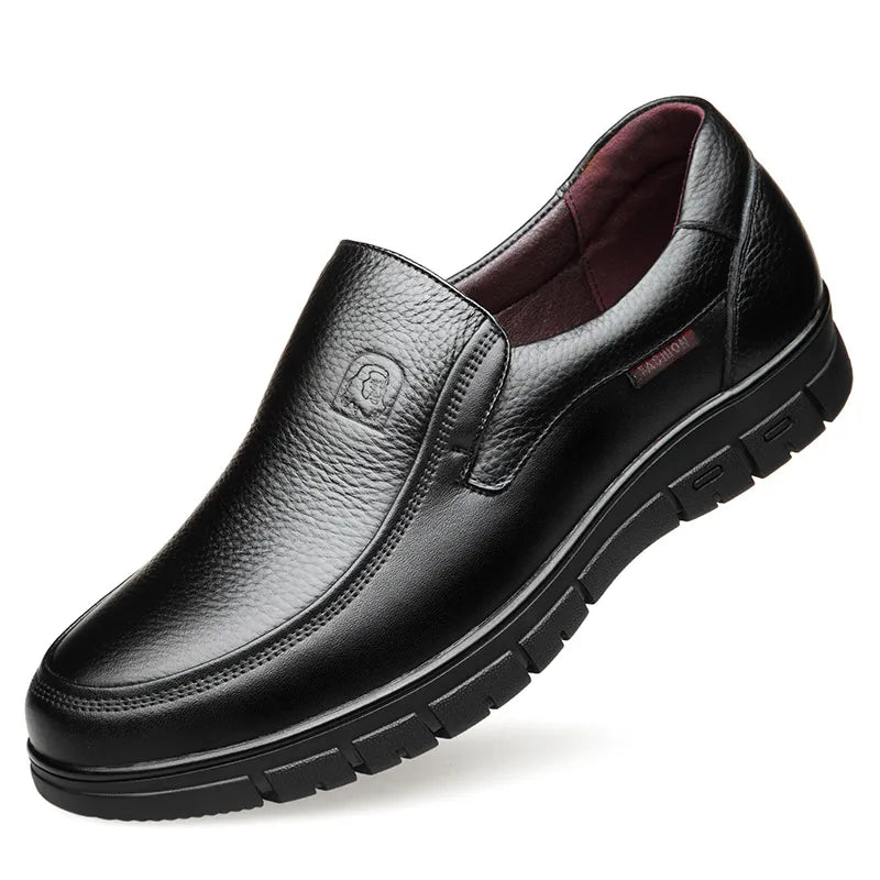 Step into comfort with men's black slip-on loafers, ideal casual footwear for daily wear.