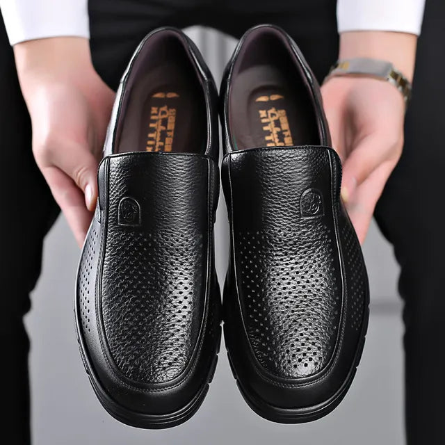 Stylish brown men's casual loafers, ideal comfortable footwear for everyday tasks.