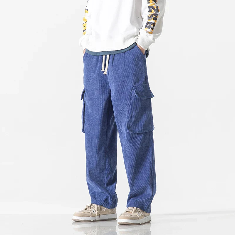 Men's comfortable cargo pants with drawstring waist, relaxed fit & utility pockets.
