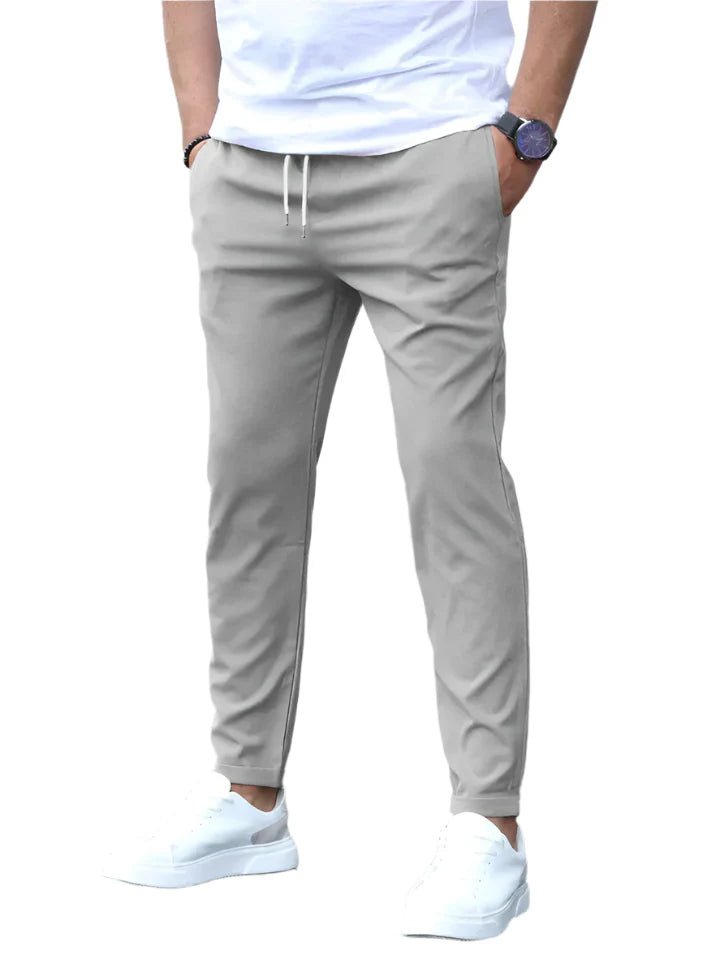 Versatile men's casual chino pants with drawstring, perfect for everyday outfits & comfort.