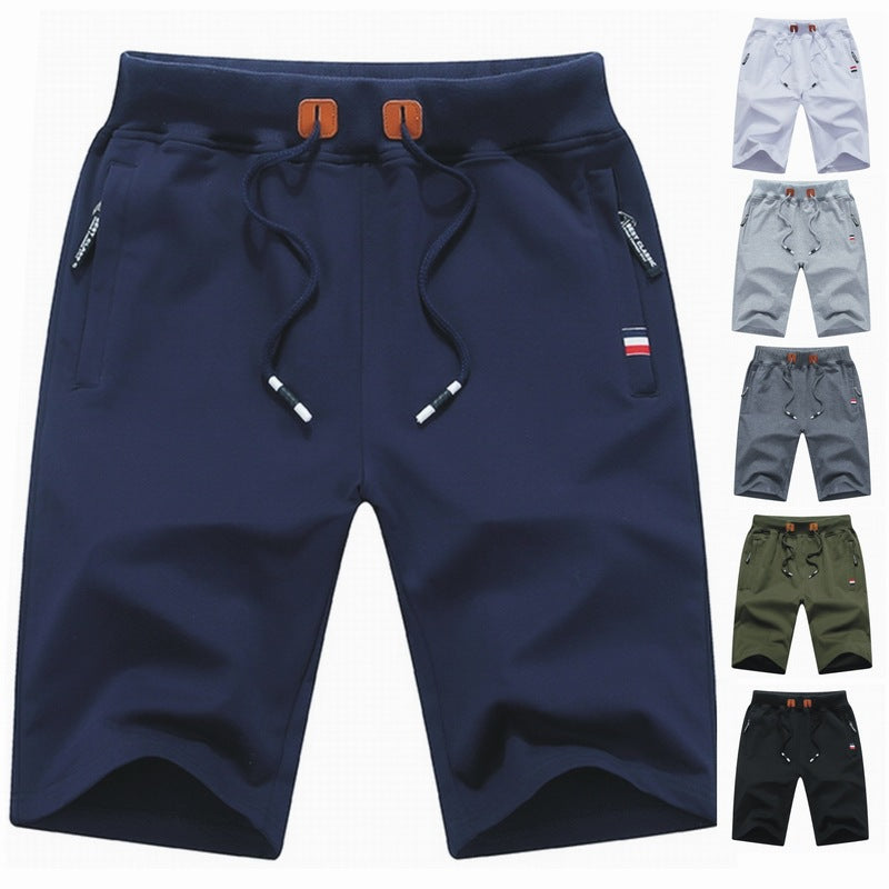 Randy men's activewear shorts with drawstring waist & zippered pockets, perfect for gym or casual outings.