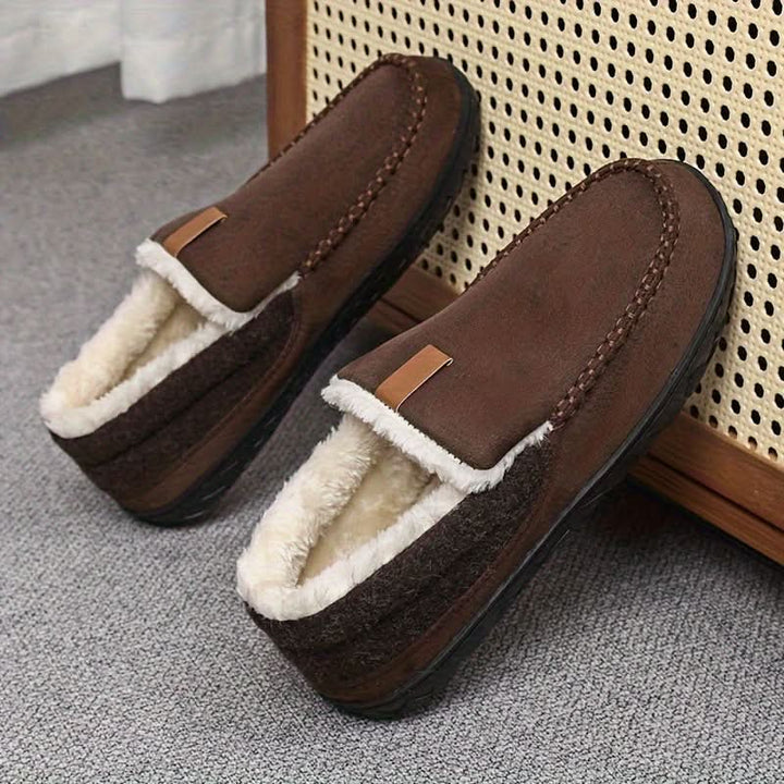 Durable men's indoor comfort slippers, designed for everyday home use.